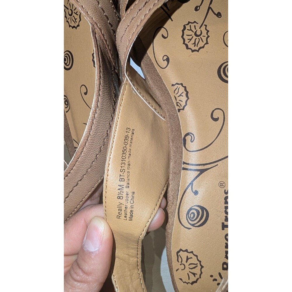 Vintage Bare Traps Ready Leather Comfort Sandals Natural Light Brown 8,5 Women's - Picture 4 of 5